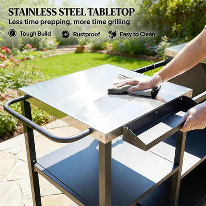 Outdoor Bar Cart Grill Table - view 4