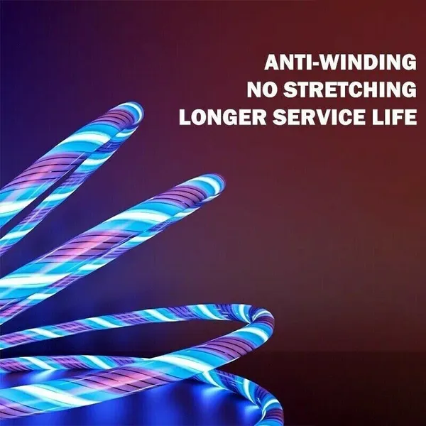 3 In 1 LED Fast Charging Cable Adapter For Micro USB Type C Charger Cord - view 5