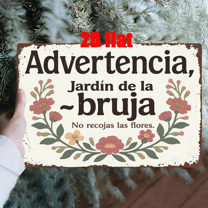Spanish Witch 2D Flat Metal Wall Art Sign, Vintage Waterproof Rustproof Metal Plaque 7.8X11.8 Inch - view 5