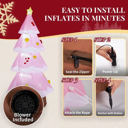 7.2FT Lighted Christmas Inflatable Decoration, Inflatable Christmas Tree - view 3