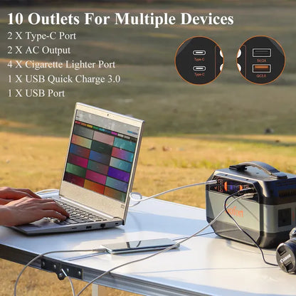 Gofort 330W Portable Power Station, 299Wh Solar Generator Backup Power Supply With 2X 110V AC Outlets - view 5