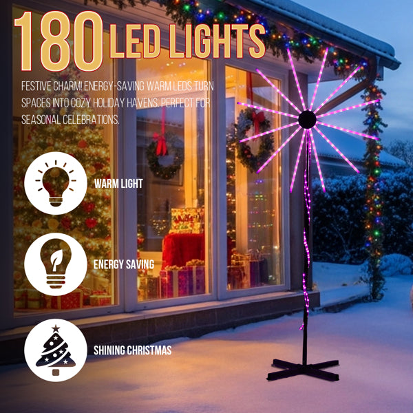 8.3FT Lighted Firework Light With Stand Christmas Decorations, Lighted Holiday Decor With 180 RGB LED Lights - view 4