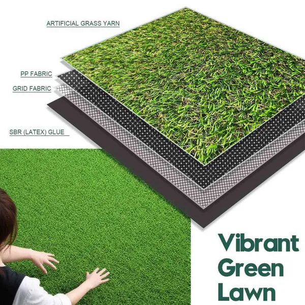 6.5ft X 15ft Artificial Turf 0.8' Mat With Drainage Holes. Fake Grass With Rubber Backing - view 4
