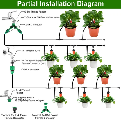 164FT Drip Irrigation Kit Automatic Garden Irrigation System Misting Plant Watering Drip Kit For Garden Greenhouse - view 5