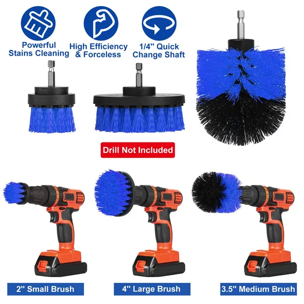 3Pcs Drill Brush Power Scrubber Cleaning Brush For Car - view 3