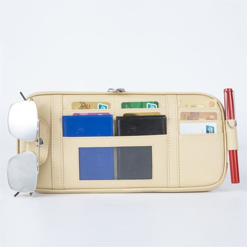 Car Auto Sun Visor Point Pocket Organizer Pouch Bag Card Glasses Storage Holder Car-Styling IC Card Holder Sunshade Bag - view 9