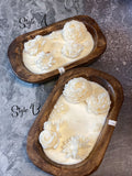Vela aromática en cuenco de madera