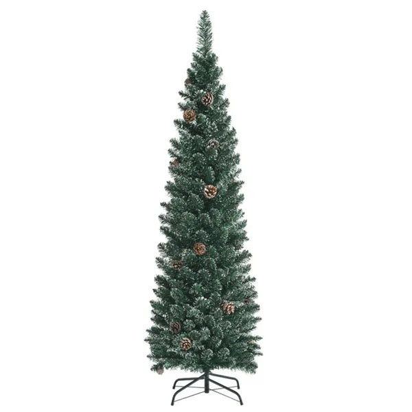 5FT Green Artificial Christmas Tree - 214 Lush Tips, 25 Realistic Pine Cones, Foldable Metal Stand - view 9