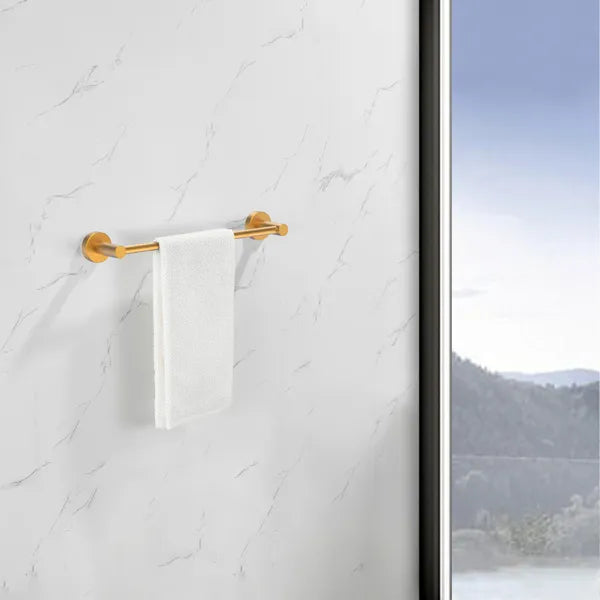 Bathroom Hardware Set; Thicken Space Aluminum 6 PCS Towel bar Set- Brushed Gold 24 Inches Wall Mounted - view 9