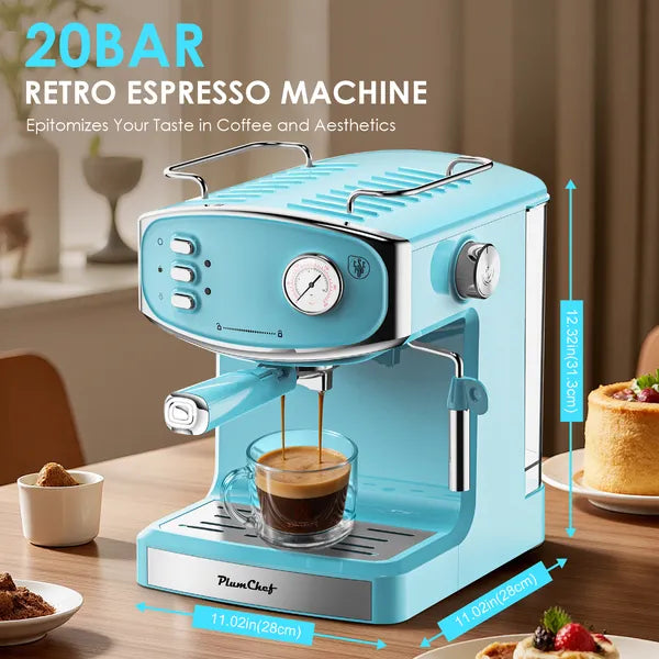 20 Bar Espresso Machine For Home- Professional Compact Espresso Maker With Milk Frother Steam Wand - view 2