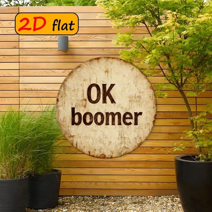 2D Flat OK Boomer Round Sign 7.87x7.87 Inch, 7.87x7.87 Inch, Trendy Culture Decor For Study Dining Room Outdoor - view 3