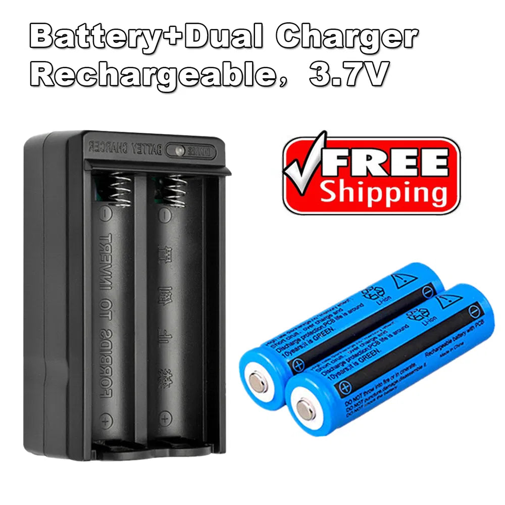 Battery 3000mAh 3.7V Rechargeable Li-ion Batteries For Torch Laser&Dual Charger - view 5