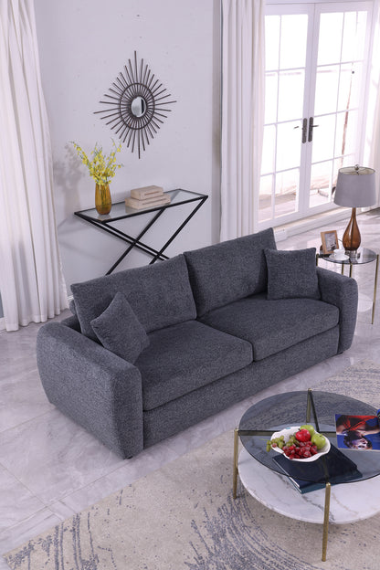 Modern Minimalist Comfortable Fabric GREY Sofa - view 3