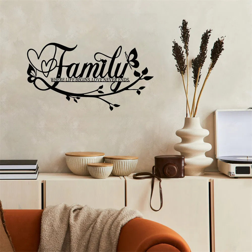 Vintage Floral Wall Plaque Elegant Script Happy Home Sign Farmhouse Rustic Wall Decor for Living Room Bedroom Entryway - view 6