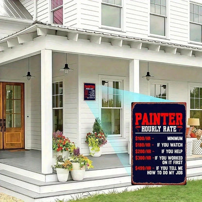 Funny Painter Varnisher Metal Sign, 8x12 Inch Vintage Iron Plate Wall Art, Waterproof Rustproof Durable Indoor Decor - view 4
