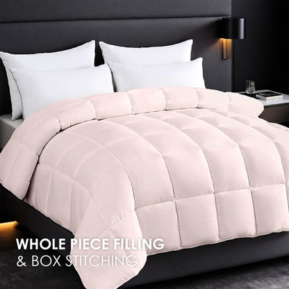 2-Pack Pink Oversized Duvet Inserts. Crafted From Comfortable, Breathable Fabric - view 3