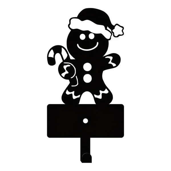 2 Pcs Gingerbread Man Metal Key Hooks Christmas Themed Wall Decor - view 4