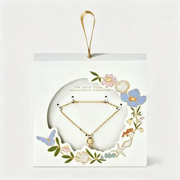 14k Gold Dipped "Mom" Oval Adjustable Bracelet - Gold - view 2
