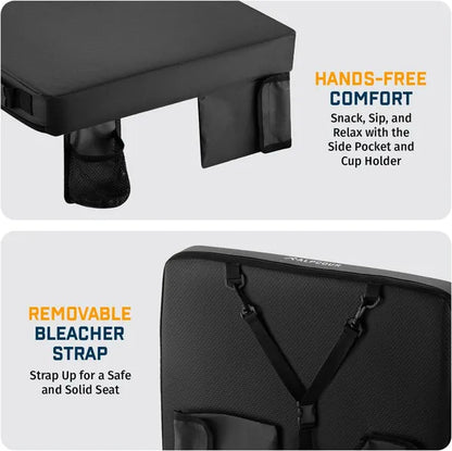 Alpcour Portable Extra Thick Stadium Seat Cushion - 21x 15 Inch Bleacher Cushion With Side Pocket - view 4