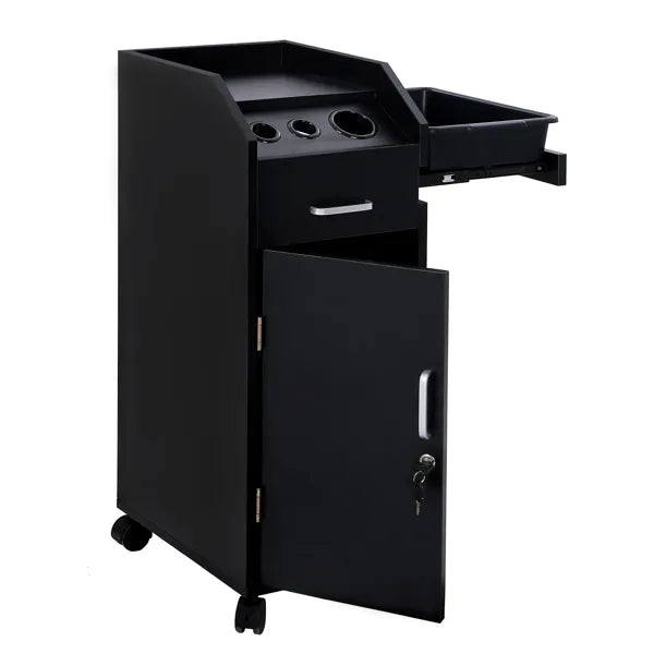 Hair Salon Storage Cart with Wheels & 3 Hair Dryer Holders & 4 Drawers & Lock & 2 Keys - view 6
