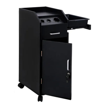Hair Salon Storage Cart with Wheels & 3 Hair Dryer Holders & 4 Drawers & Lock & 2 Keys - view 6