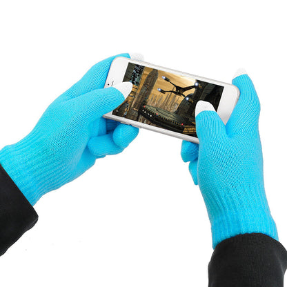 3 Color Options -- 1 Pair Unisex Winter Knit Gloves Touchscreen Outdoor Windproof Cycling Skiing Warm Gloves - view 8