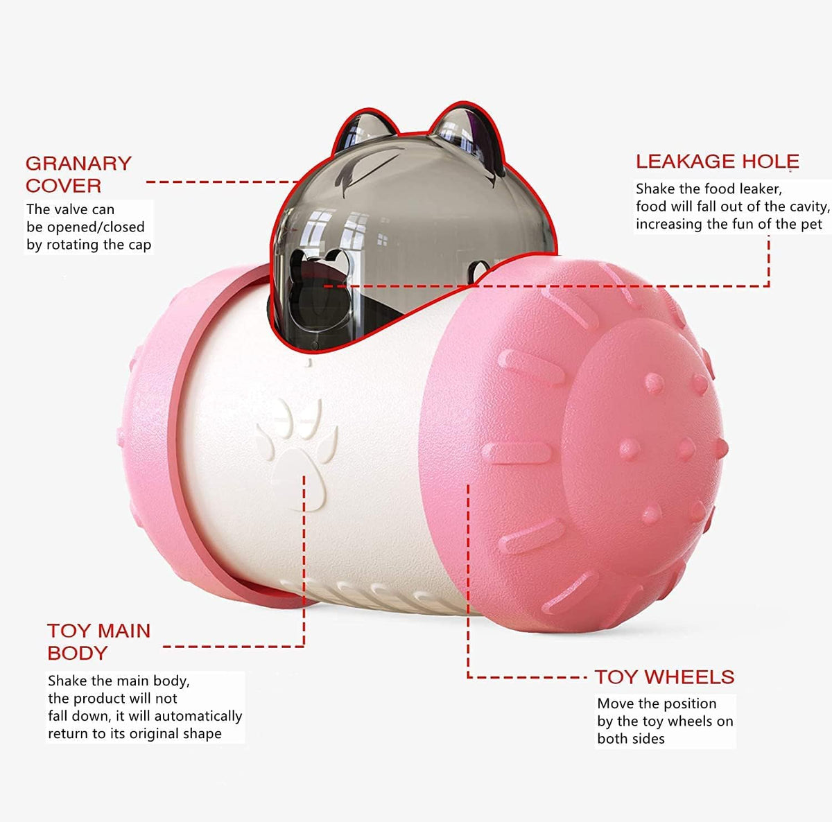 Cat Toys Interactive Dog Toys Treat Dispensing Dog Toys Cat Feeder Toy Dog Enrichment Toys Dog Treat Ball For Large - view 2