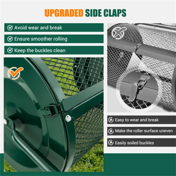 24-Inch Metal Mesh Compost Spreader With 2.7 Cu.ft Large Capacity, Heavy-Duty Rustproof Lawn Spreader For Peat - view 3