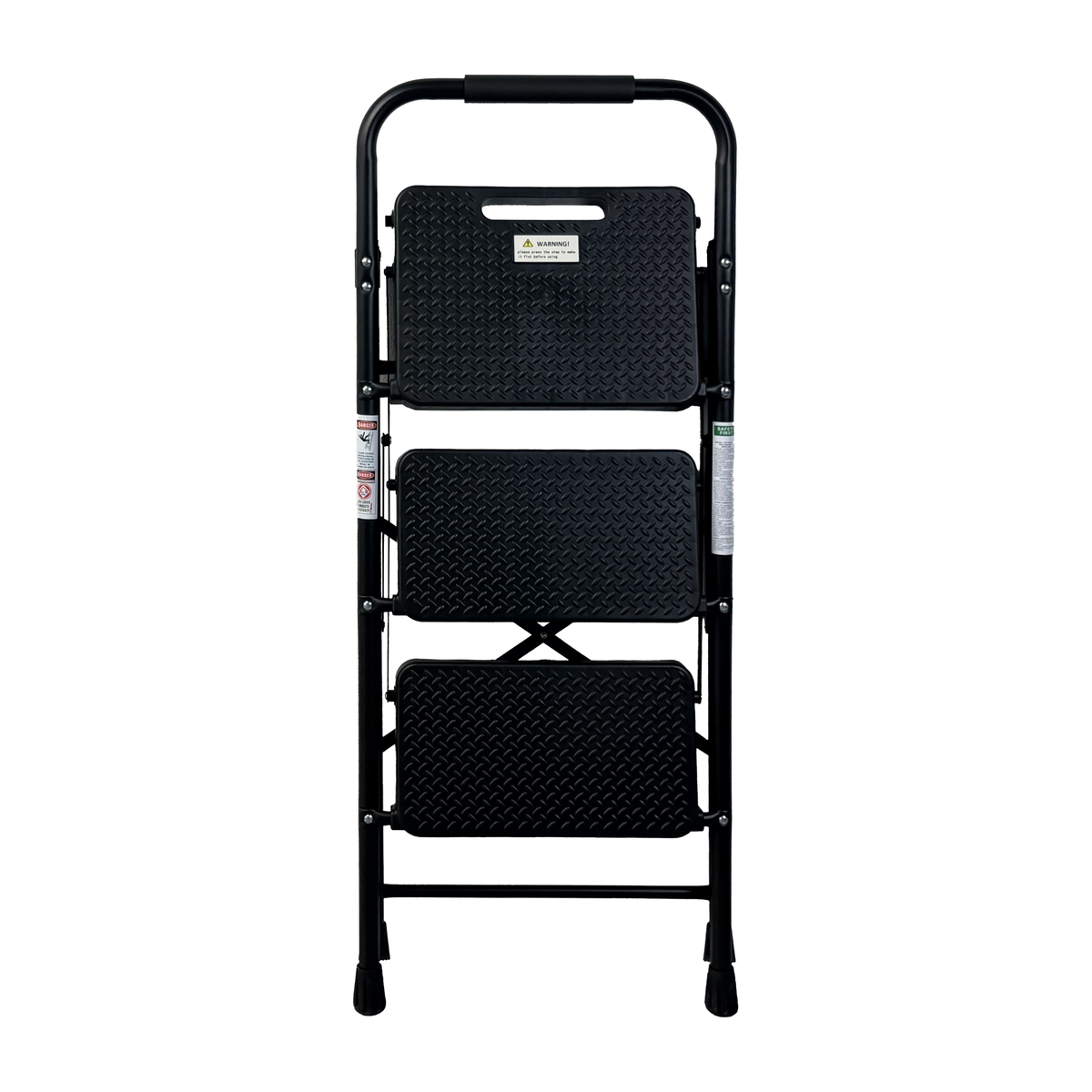 3 Step Ladder, Folding Step Stool With Wide Anti-Slip Pedal, Sturdy Steel Ladder, Lightweight, Portable Steel Step Stool - view 7