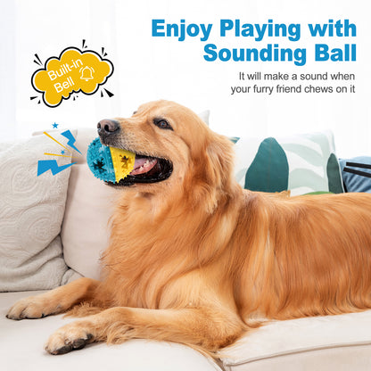 Dog Chew Toys Grinding Teeth Sound Ball Toys Leaking Food Balls Anti Bite Interactive Training Cleaning Teeth Toys Pet - view 4
