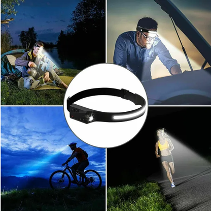 COB LED Headlamp USB Rechargeable Headlight Torch Work Light Bar Head Band Lamp - view 2