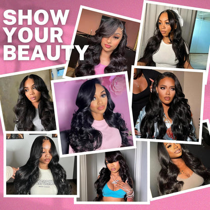 Human Hair Bundle Extensions Body Wave Natural Color - view 3