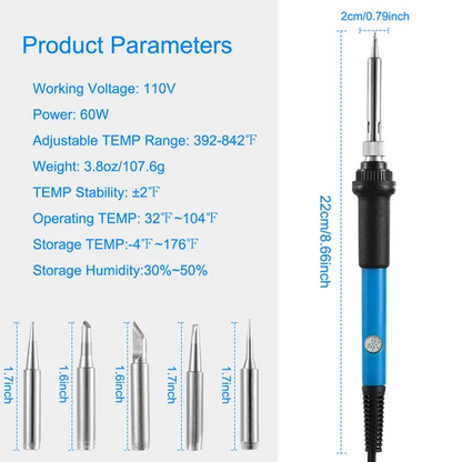 Soldering Iron 110V 60W Adjustable Temperature PCB Electric Welding - view 4