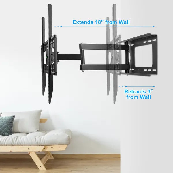 Full Motion TV Wall Mount Swivel Tilt TV Wall Rack Support 37-70' TV Wall Mount Max VESA Up To 600x400mm - view 2