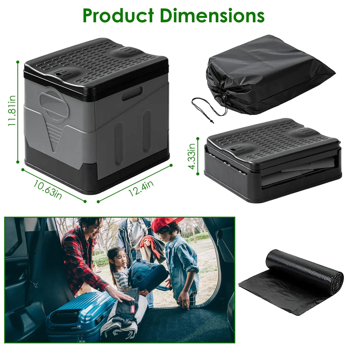 Portable Toilet with Carry Bag Foldable Emergency Toilet with Lid Trash Bags Camping Toilet Foldable Toilet for Car - view 4