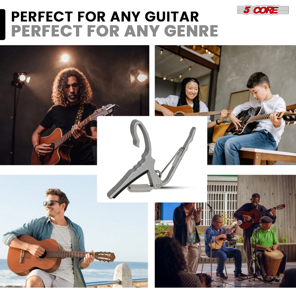 5 Core Guitar Capo Quick Change Acoustic Electric String Clip Banjo Mandolin Or Ukulele - view 8