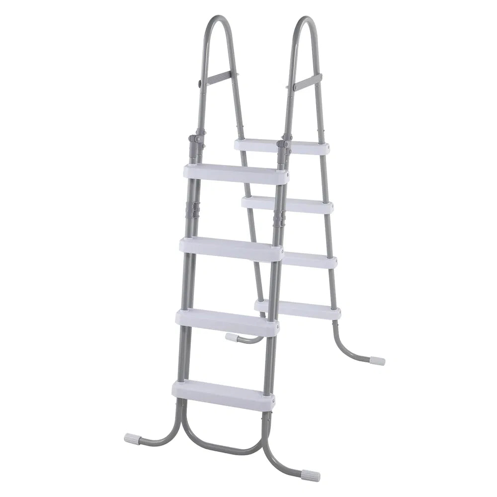 4 Steps 52in Pool Ladder Iron Grey Frame & White Steps Safety Ladder - view 3