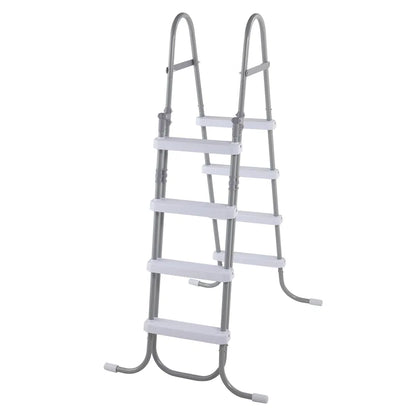 4 Steps 52in Pool Ladder Iron Grey Frame & White Steps Safety Ladder - view 3