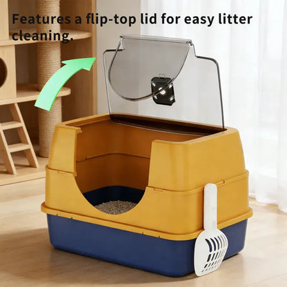 Enclosed Cat Litter Box, Orange - Odor-Locking, Spacious For Large Cats, A Must-Have For Cat Parents - view 7