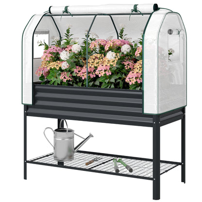 Raised Garden Bed With PE Greenhouse