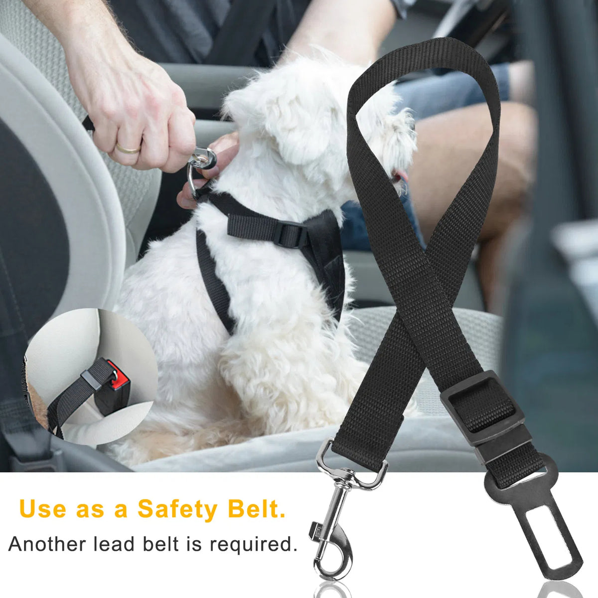 2Pcs Pet Dog Seat Belt Leash Adjustable Pet Dog Cat Safety Leads Harness - view 10