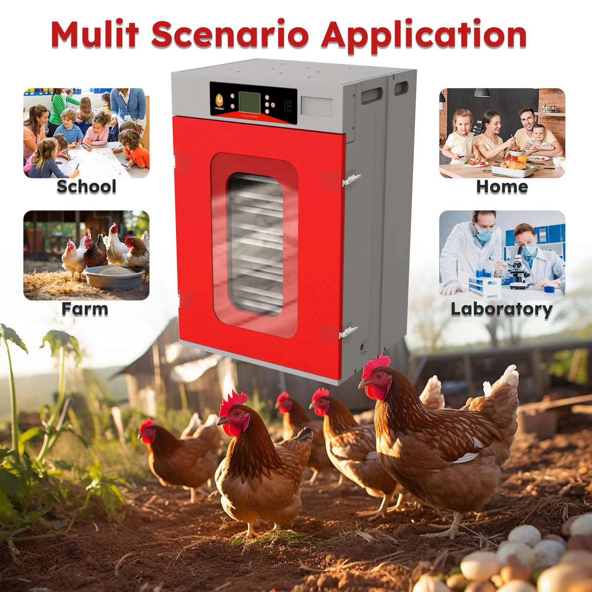 400 Eggs Incubator Cabinet with Automatic Turning&Digital Temperature Control - view 2