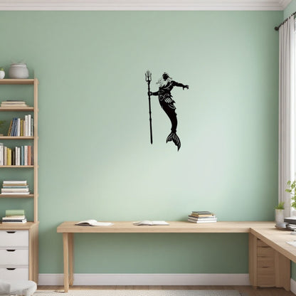 Exquisite Merman Mermaid King Queen Metal Wall Art Set Mythical Ocean Decor Handcrafted Unique Gift - view 2