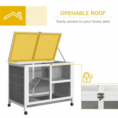 Pet cage / Wood Rabbit Hutch-Gray - view 6