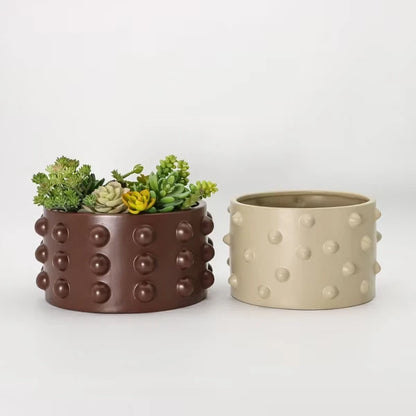 5-Inch Textured Planter Pot – Inventive Design, Brown, For Indoor Plants & Succulents - view 3