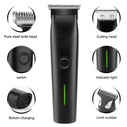 Beard Trimmer, 3 in 1 Hair Clippers and Mens Grooming Kit, Face, Nose, Ear Hair Trimmer - Black - view 4