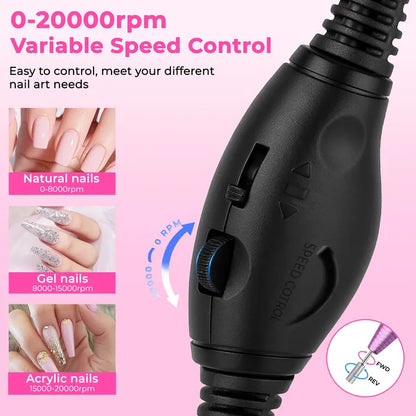 Portable Electric Nail Drill, Professional Nail File Kit For Acrylic, Gel Nails - view 4