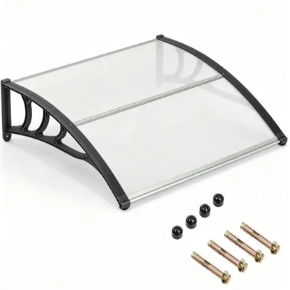 39" x30" Modern Polycarbonate Window Door Awning, UPF50+ Waterproof Windproof Outdoor Patio Canopy With Aluminum - view 4