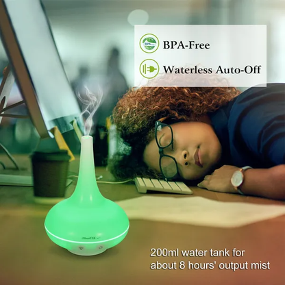 Ultrasonic Cool Mist Humidifier 200ml Aroma Essential Oil Diffuser With Colorful Lights Waterless Auto Off For Office - view 4