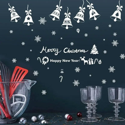 Christmas Glass Stickers Home Decor Ornaments Xmas Snowflake Santa Claus Door Shop Window Sticker New Year Christmas - view 3